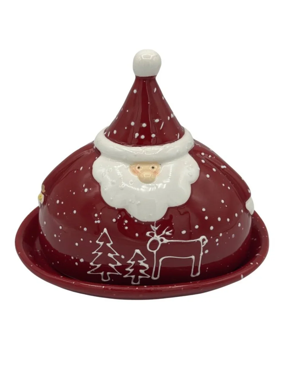 Santa Claus Ceramic Butter Dish By Nauvoo House